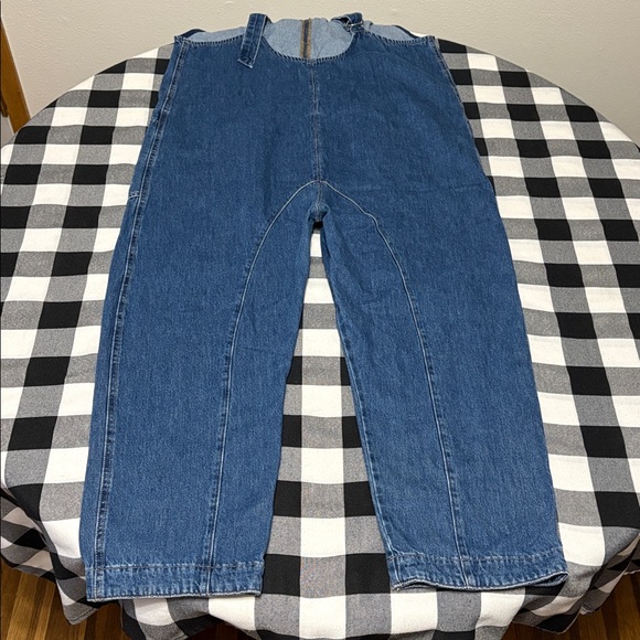 WE THE FREE People High Roller Jumpsuit Slouchy Denim Overall Oversized Women L - Picture 7 of 13